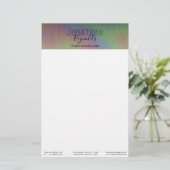 ホロモダングフェイクラフィック金属名モノグラム 便箋 (スタンド正面)