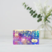 ホロモダングフェイク・オパール・ストーン・ビジネス・カード 名刺 (スタンド正面)