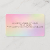 ホロモダングラエレガントフィック、まばたき、メイクアップアーティスト 名刺 (裏面)