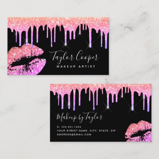 ホロモダングラフィックグリッターの唇 名刺 (正面/裏面)