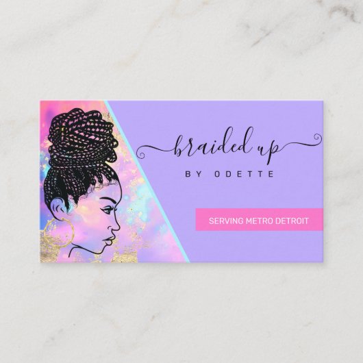 ホロモダングラフィックヘア編組スタイリスト 名刺 (正面)