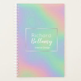 ホロモダングラフィックレインボー効果金属フレーム プランナー手帳