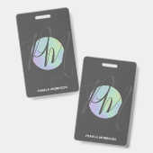 ホロモダングラフィック円モノグラム – バッジ (正面&裏面)