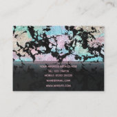 ホロモダングラフィック&ブラックグリッター大理石画像 名刺 (裏面)