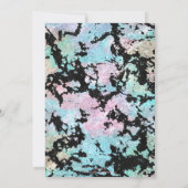 ホロモダングラフィック&ブラックグリッター大理石画像 招待状 (裏面)