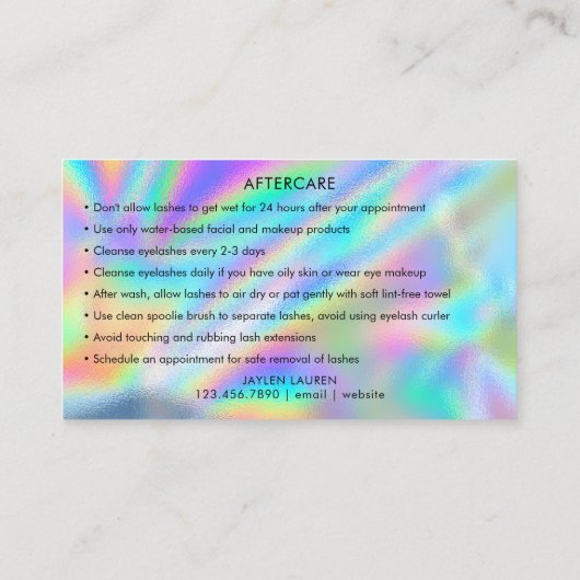 ホロモダングラフェイクフィックフォイルの後付けカード 名刺 (裏面)