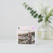 ホロモダンフィックパステル虹Instagram写真 コーリングカード (スタンド正面)