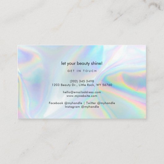 ホロモダンフィック会社ロゴスタイリストの追加 名刺 (裏面)