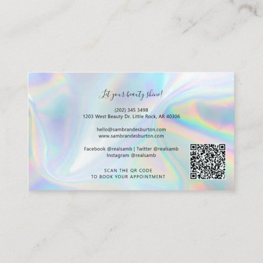 ホロモダンフィックQRコード美容師 名刺 (裏面)