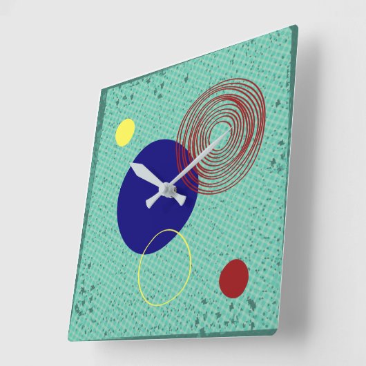 ホローグムラルフォンズターコイズ スクエア壁時計 (傾斜)