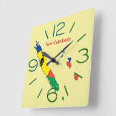 ホローグムラーレカレニューカレドニア スクエア壁時計 (傾斜)