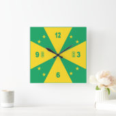 ホローゲムラレアクリリケ、カレデザインブラジル スクエア壁時計 (ホーム)