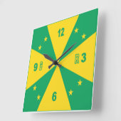 ホローゲムラレアクリリケ、カレデザインブラジル スクエア壁時計 (傾斜)