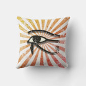 ホロ動揺してスエジプトのシンボルレトロ太陽の目 クッション (裏面)