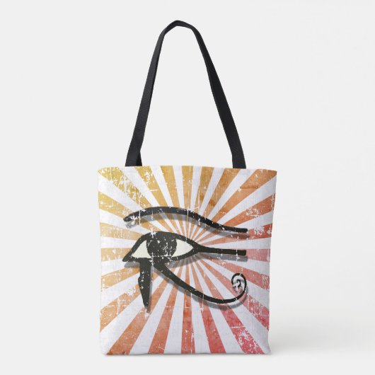 ホロ動揺してスエジプトのシンボルレトロ太陽の目 トートバッグ (裏面)