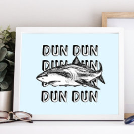 ホワおもしろいイ素晴らしトシャーク・アタック・アートプリント ポスター