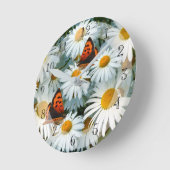 ホワかわいらしイトデイジー ラウンド壁時計 (傾斜)