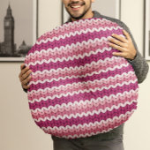 ホワかわいらしイトピンク編み物デザイン ラウンドクッション