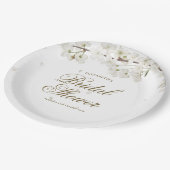 ホワかわいらしイトブロッサムブライダルシャワー ペーパープレート (アングル)
