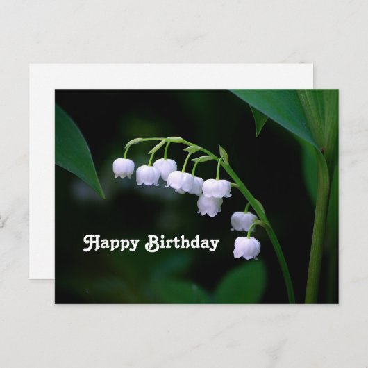 ホワかわいらしイトリリーオブザバレーフローラ誕生日 ポストカード (正面/裏面)