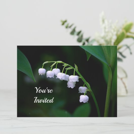 ホワかわいらしイトリリーオブザバレーフローラ誕生日 招待状 (スタンド正面)