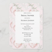 ホワかわいらしイトローゼレースハートブライダルシャワー 招待状 (正面/裏面)