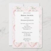ホワかわいらしイトローゼレースハートブライダルシャワー 招待状 (正面)