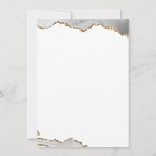 ホワイエレガントトアンド金ゴールドエーゲートフィーチ誕生日 招待状 (裏面)