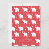 ホワイスタイリッシュトエレファントホリデーパーティ招待状 招待状 (裏面)