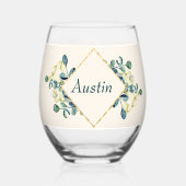 ホワイタルリリーとユーカリ ステムなしワイングラス (正面)