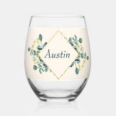 ホワイタルリリーとユーカリ ステムなしワイングラス (裏面)