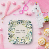 ホワイタルリリーとユーカリ ペーパープレート (パーティー)