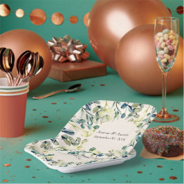 ホワイタルリリーとユーカリ ペーパープレート