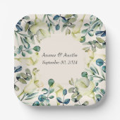 ホワイタルリリーとユーカリ ペーパープレート (正面)