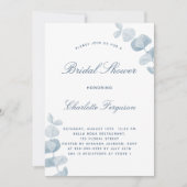 ホワイダスティブルーユーカリブライダルシャワー 招待状 (正面)