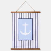 ホワイトいかりキャプテンブルーストライプ海 吊り下げ型タペストリー (正面)