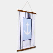 ホワイトいかりキャプテンブルーストライプ海 吊り下げ型タペストリー (傾斜あり)