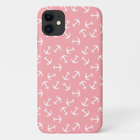 ホワイトいかりピンクバックグラウンドキャプテンシー海 Case-Mate iPhoneケース (裏面)