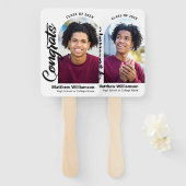 ホワイトおめでとうグラード2フォトアーはっきりしたチブラックスクリプト ハンドファン (正面&裏面)