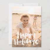 ホワイトおもしろい「ハッピーホリデー」クリスマスフォト シーズンカード (正面)
