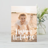 ホワイトおもしろい「ハッピーホリデー」クリスマスフォト シーズンカード (スタンド正面)