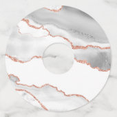 ホワイトおよびバラ金ゴールドアゲート ワイングラスタグ (正面)