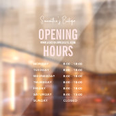 ホワイトおよびピンクの営業時間モダン ウィンドウサイン (シート2)