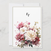 ホワイトおよびピンクエレガント春の花結婚ズ 招待状 (裏面)