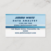 ホワイトおよびブルーのデータアナリスト 名刺 (裏面)