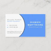 ホワイトおよびブルーの企業のテクノロジー・ビジネス・カード 名刺 (正面)