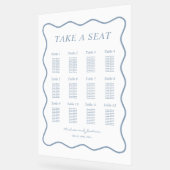 ホワイトおよびブルーの波型ア結婚クリルの座席表 アクリルサイン (傾斜)