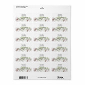 ホワイトおよび赤面ピンクフローラ住所 シール (フルシート)