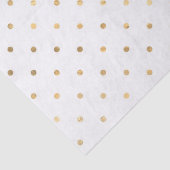 ホワイトおよび金ゴールドグリッター水玉模様 薄葉紙 (詳細)