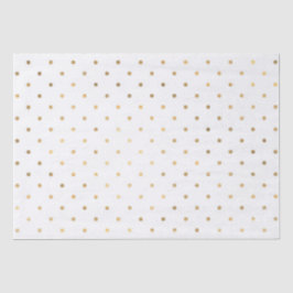 ホワイトおよび金ゴールドグリッター水玉模様 薄葉紙